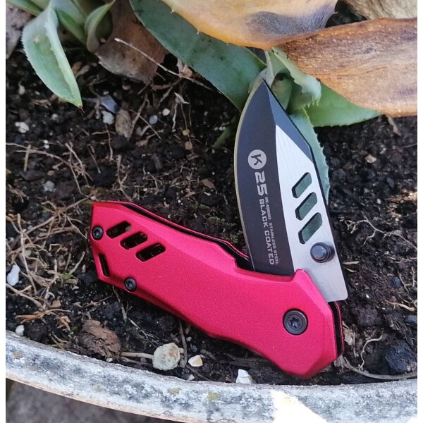 K25  RED Mini Taschenmesser Messer Rot