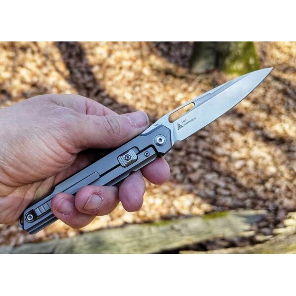 SRM Knives 1421 Frontflip Folder N690Co Stahl TC4 Titan G10