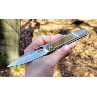 SRM Knives 1421 Frontflip Folder N690Co Stahl TC4 Titan G10