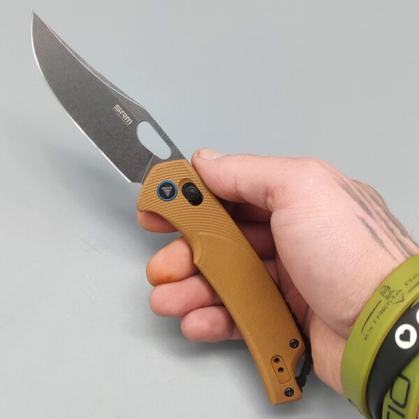SRM Knives 9201-GW Retreiver D2 Folder BRAUN