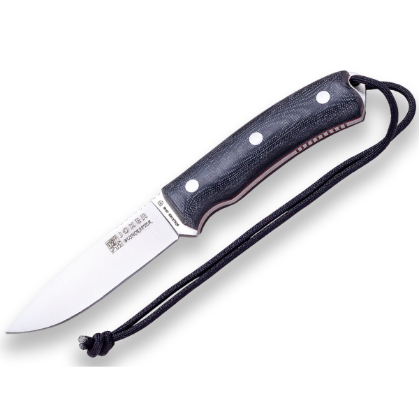 Joker Bushcrafter N695 Micarta Schwarz inkl. Paracord Lederscheide