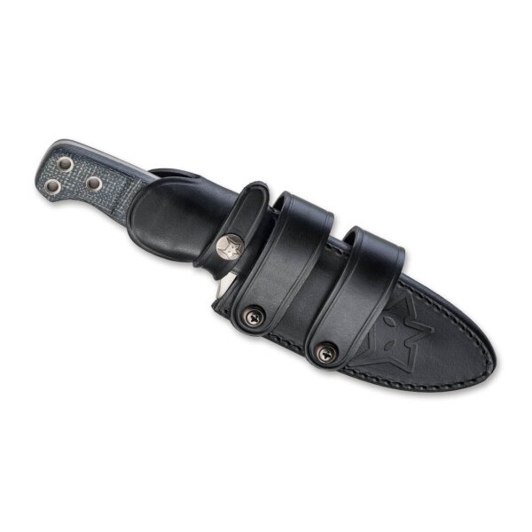 FoxKnives Messer FX-103 MB Fahrtenmesser Niolox Stahl Micartagriff Lederscheide