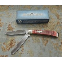 Rough Ryder Rider Red Jigged Bone Trapper Messer...