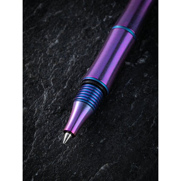 WE Knife Tactical Pen SYRINX TP-04D Lila Kugelschreiber aus 6AL4V Titan Schlüsselring