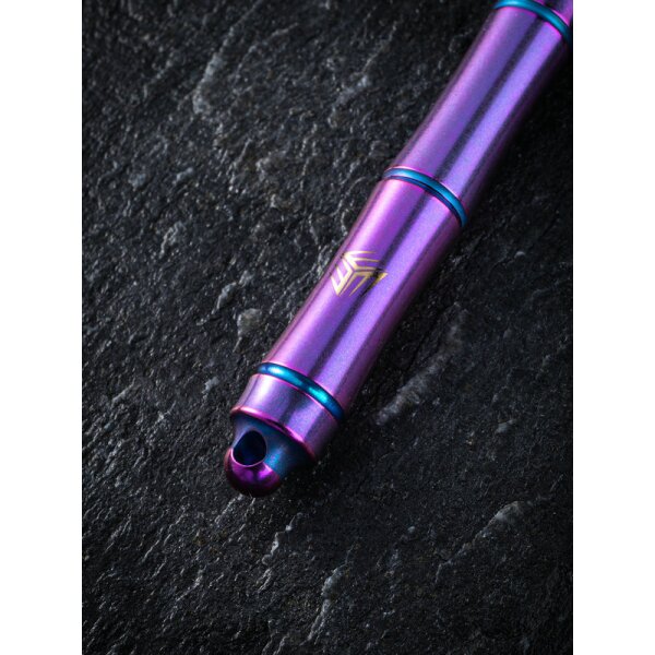 WE Knife Tactical Pen SYRINX TP-04D Lila Kugelschreiber aus 6AL4V Titan Schlüsselring