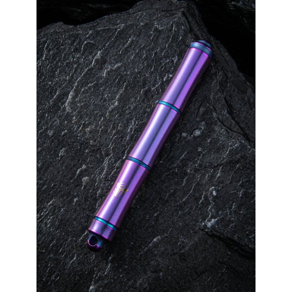 WE Knife Tactical Pen SYRINX TP-04D Lila Kugelschreiber aus 6AL4V Titan Schlüsselring
