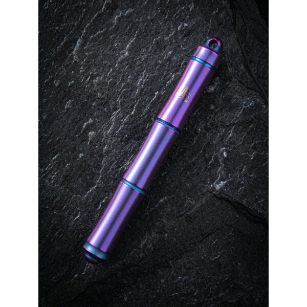WE Knife Tactical Pen SYRINX TP-04D Lila Kugelschreiber aus 6AL4V Titan Schlüsselring