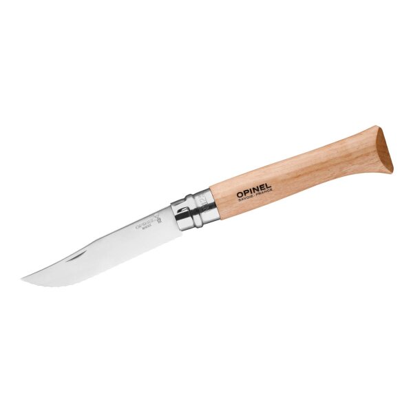 Opinel Messer No. 12 mit Sägezahnung Französisches Taschenmesser Inox Buchenholz