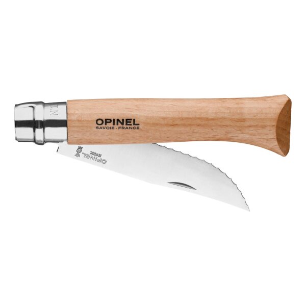 Opinel Messer No. 12 mit Sägezahnung Französisches Taschenmesser Inox Buchenholz