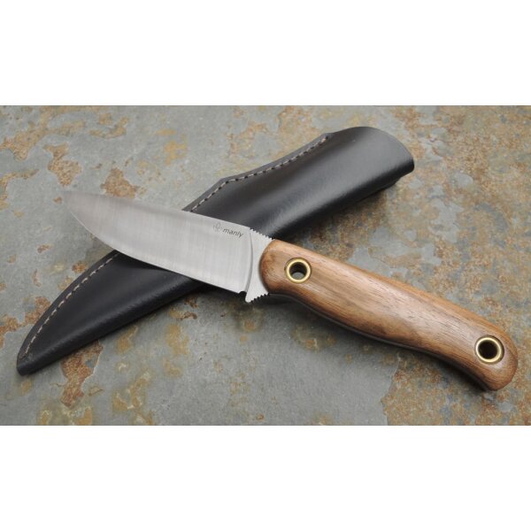 Manly Crafter D2 Walnussholz Braun inkl. Lederscheide