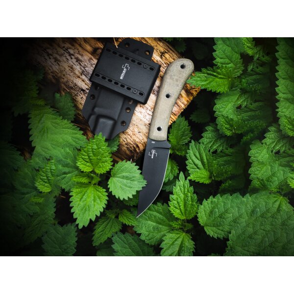 Böker Plus Little Rok SK-85 Kohlenstoffstahl Micarta Schwarz inkl. Kydexscheide 01BO857