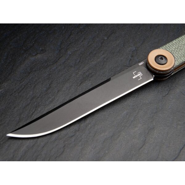 Böker Plus Kaizen Green Canvas Micarta Flipper 01BO391