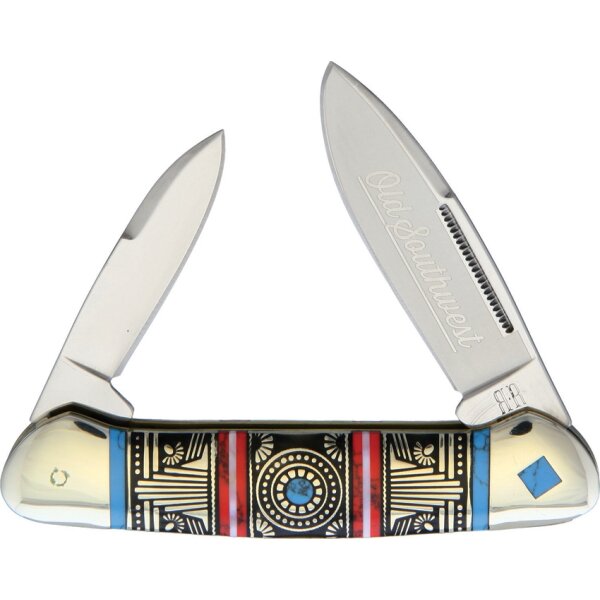 Rough Ryder Rider OLD SOUTHWEST CANOE Messer Taschenmesser Nickelsilbergriff