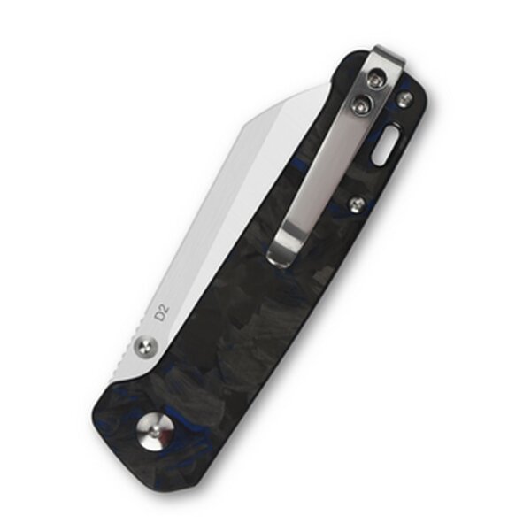 QSP Knife Penguin Messer Taschenmesser G10 Kohlefaser Griff D2 Stahl QS130TBL