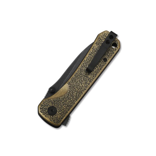 QSP Knife HAWK QS131-L Messer Taschenmesser 14C28N Stahl Messing Griff Folder