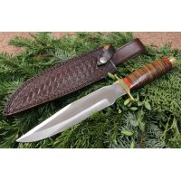 Marbles STACKED LEATHER BOWIE Messer Jagdmesser...