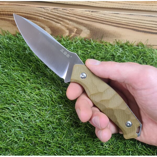 SanRenmu S718-2 Messer Fixed Blade 12C27 Stahl G10 Griff Scheide