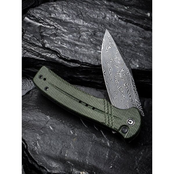 CIVIVI Cogent C20038D-DS1 Button Lock Flipper Damaststahl Micarta