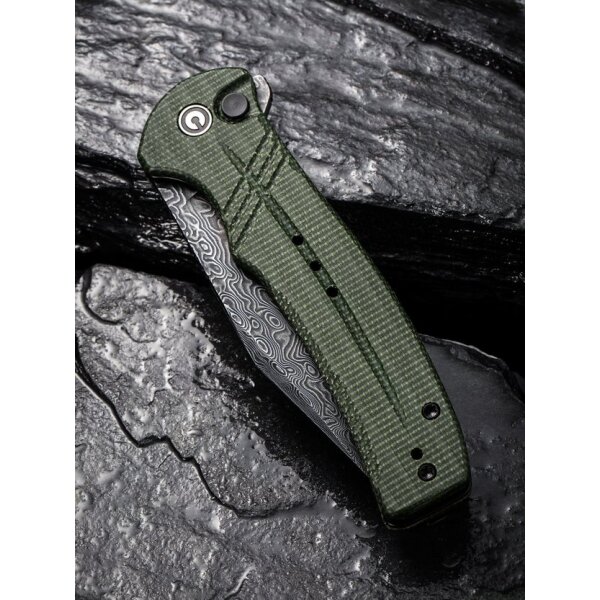 CIVIVI Cogent C20038D-DS1 Button Lock Flipper Damaststahl Micarta