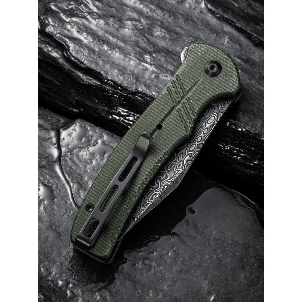 CIVIVI Cogent C20038D-DS1 Button Lock Flipper Damaststahl Micarta