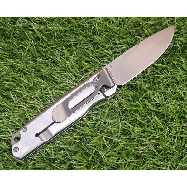 Sanrenmu Messer 7096LUC-SC Taschenmesser 12C27 Stahl 420 Edelstahlgriff Linerlock