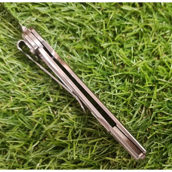 Sanrenmu Messer 7096LUC-SC Taschenmesser 12C27 Stahl 420 Edelstahlgriff Linerlock