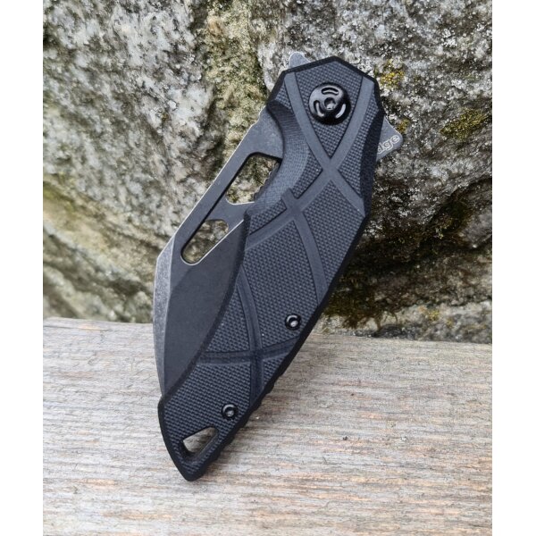 FoxEdge by FoxKnives ATRAX G10 Black Messer Flipper 8Cr13MoV Stahl