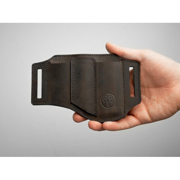 Böker Manufaktur Lederholster ED-Three Braun Nubukleder Holster Etui 09BO296