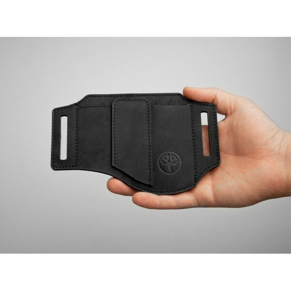 Böker Manufaktur Lederholster ED-Three Schwarz Nubukleder Holster Etui 09BO295