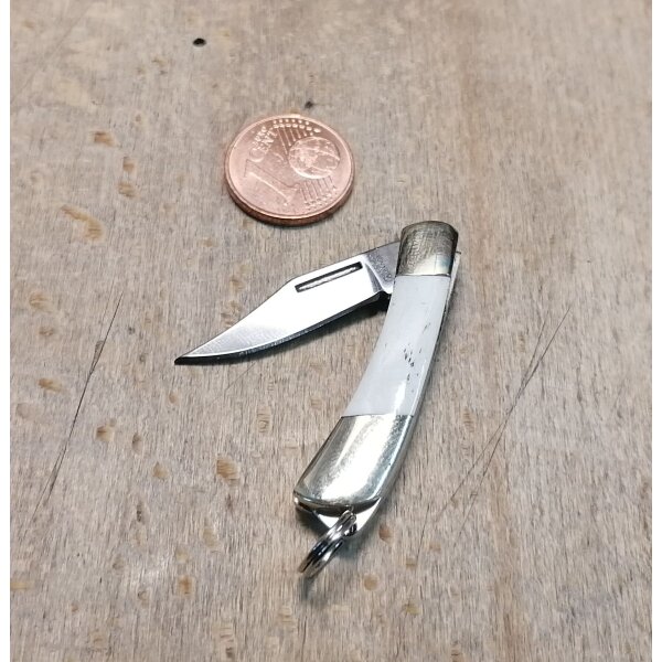 Albainox DIJE Mini Taschenmesser Slipjoint Schlüsselanhänger 3Cr13MoV Stahl Perlmutt