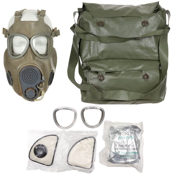 CZ Schutzmaske ABC Gasmaske M10M Grau Neuwertig Backenfilter Trinkschlauch Tasche