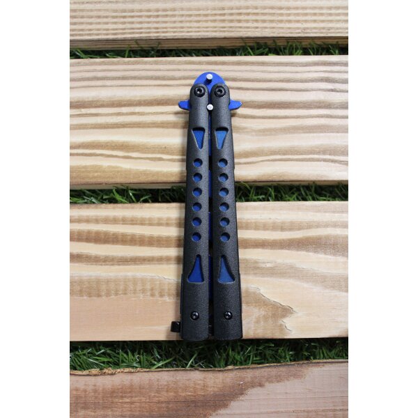 Albainox BUTTERFLY Trainer Übungsmesser STUMPF Balisong Blau