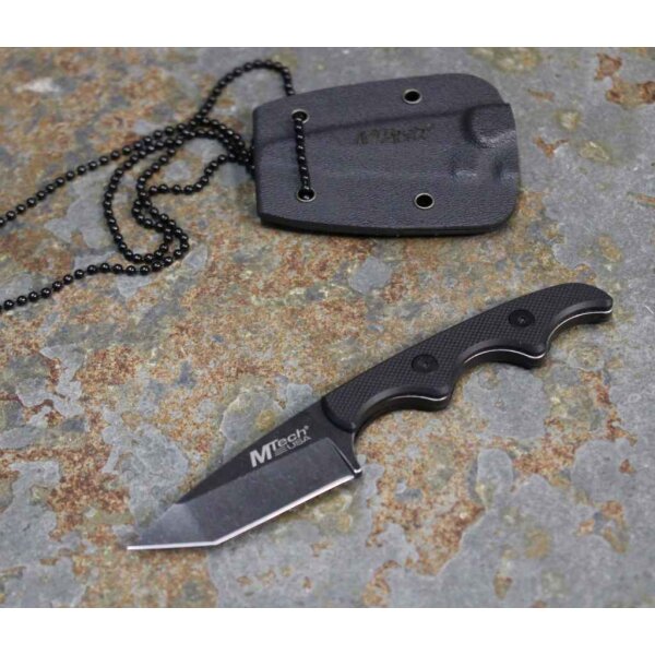 MTECH Messer Tanto Mini Neckknife Neck Knife 440 Stahl G10 Griff Kydexscheide