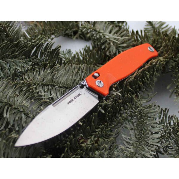 Real Steel HUGINN ORANGE Folder VG-10 Stahl G10 Griff Slide Lock
