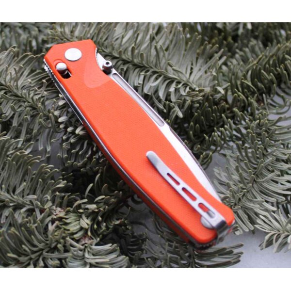 Real Steel HUGINN ORANGE Folder VG-10 Stahl G10 Griff Slide Lock