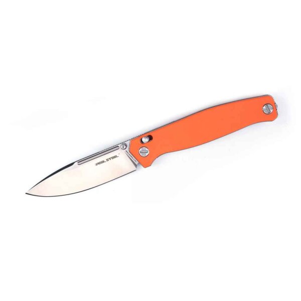 Real Steel HUGINN ORANGE Folder VG-10 Stahl G10 Griff Slide Lock