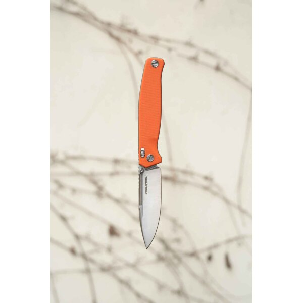 Real Steel HUGINN ORANGE Folder VG-10 Stahl G10 Griff Slide Lock