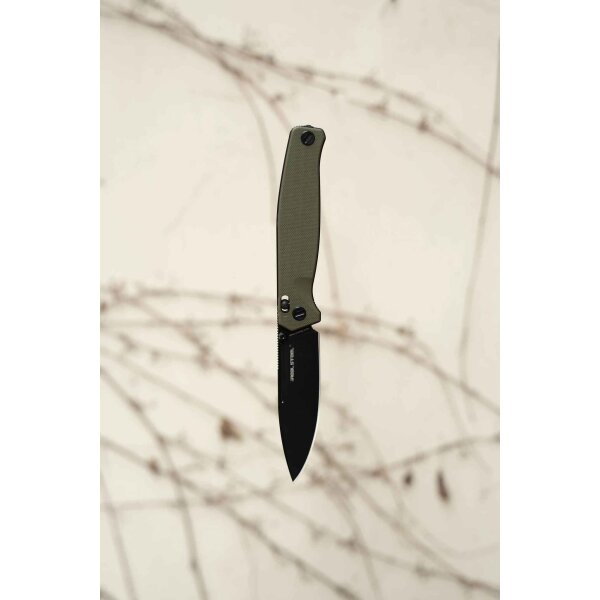 Real Steel HUGINN OD GREEN/BLACK Folder VG-10 Stahl G10 Griff Slide Lock