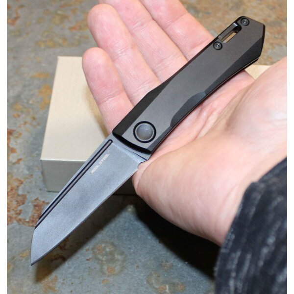 Real Steel SOLIS Titanium All Black Messer Slipjoint N690 Stahl Titangriff