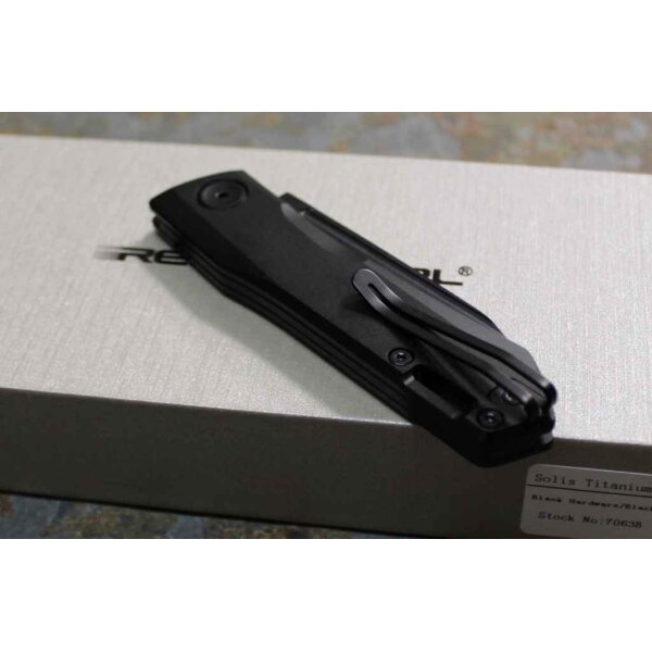 Real Steel SOLIS Titanium All Black Messer Slipjoint N690 Stahl Titangriff