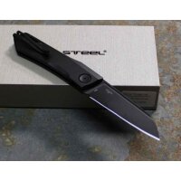 Real Steel SOLIS Titanium All Black Messer Slipjoint N690...