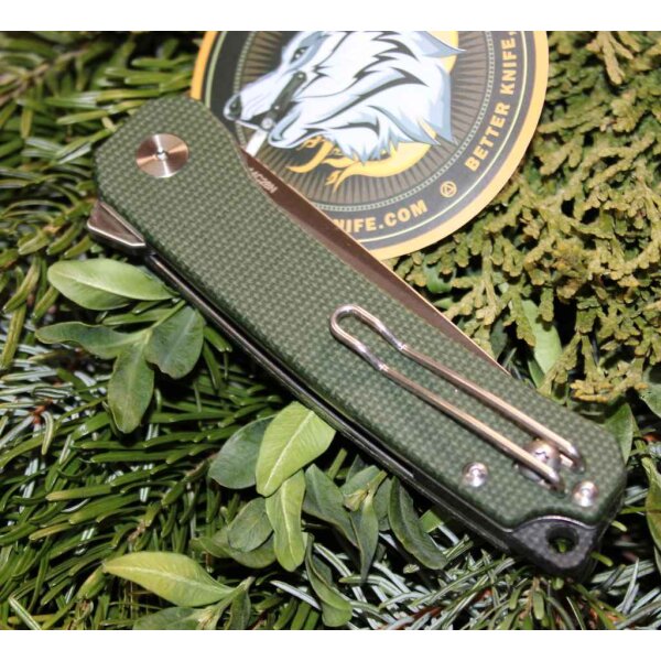 QSP Knife OSPREY QS139-C Messer Folder 14C28N Stahl Micartagriff GREEN