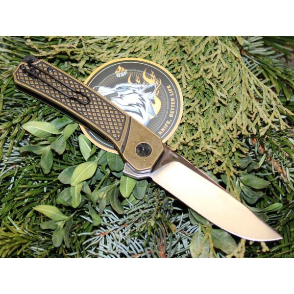 QSP Knife OSPREY QS139-D1 Messer Folder 14C28N Stahl Messinggriff