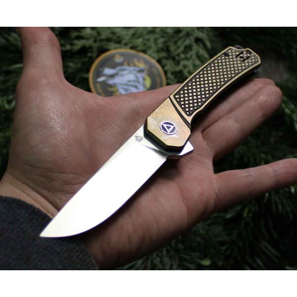 QSP Knife OSPREY QS139-D1 Messer Folder 14C28N Stahl Messinggriff