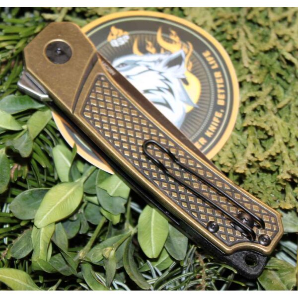 QSP Knife OSPREY QS139-D1 Messer Folder 14C28N Stahl Messinggriff