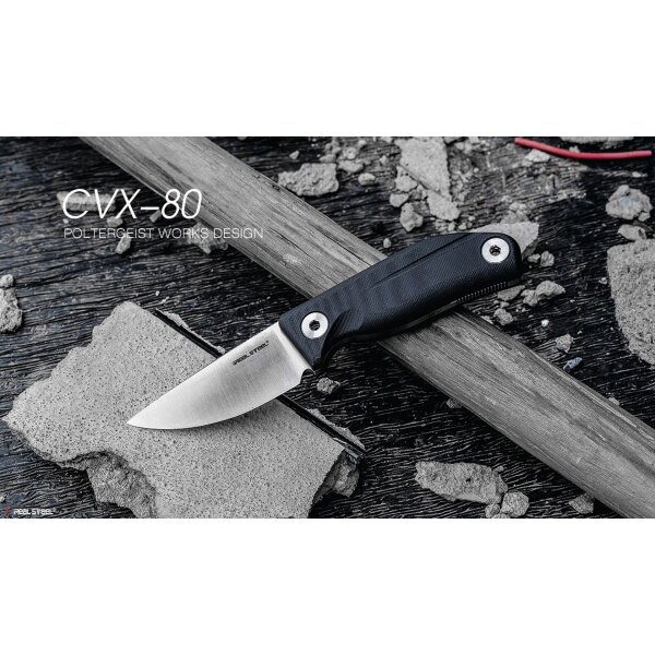 Real Steel CVX-80 Black Messer Fahrtenmesser N690 Stahl G10 Kydexscheide