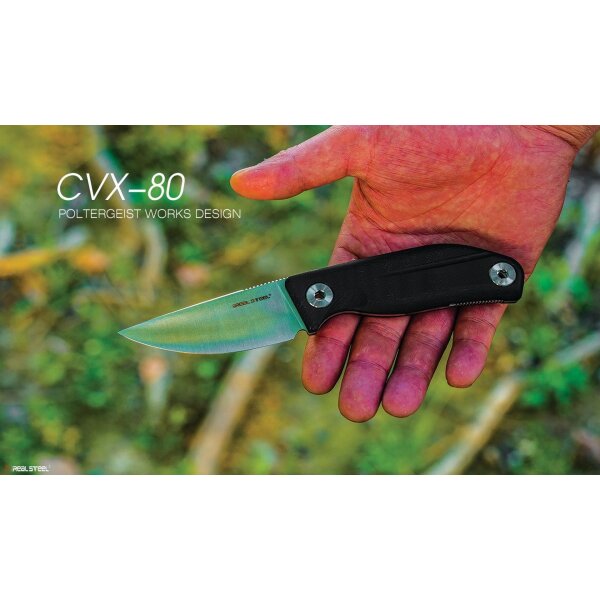 Real Steel CVX-80 Black Messer Fahrtenmesser N690 Stahl G10 Kydexscheide