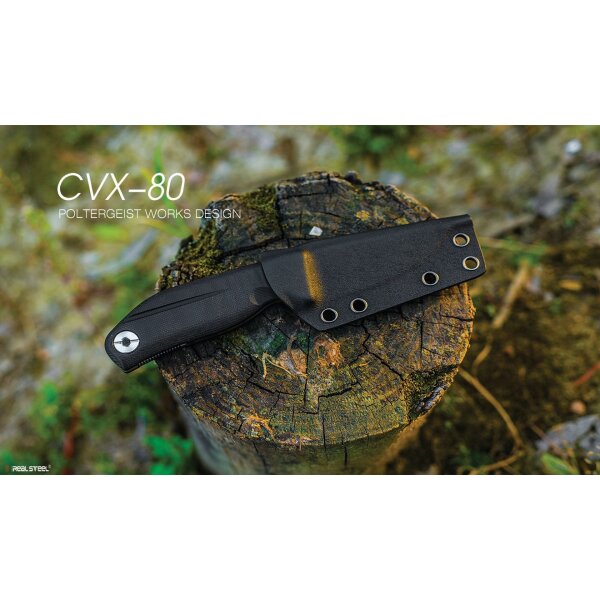 Real Steel CVX-80 Black Messer Fahrtenmesser N690 Stahl G10 Kydexscheide