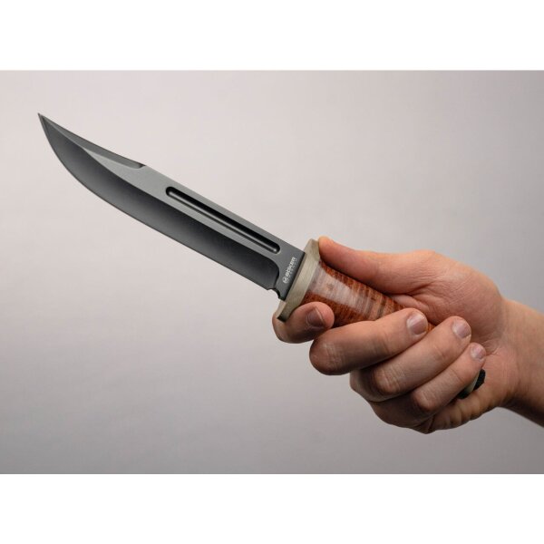 Böker Magnum Messer Ranger Field Bowie Jagdmesser mit Ledergriff und Lederscheide Messer fixed 02SC001