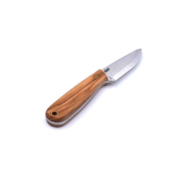 Brisa Necker 70 Sc EDC Messer 12C27 Stahl Olivenholz mit Lederscheide